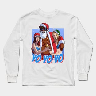 Black Santa Claus Gangster Christmas Long Sleeve T-Shirt